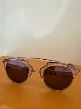 DIOR Pink Frame Sunglasses with Tortoiseshell Temples